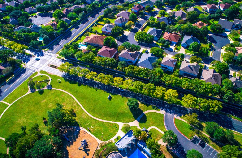 modern green park rock texas