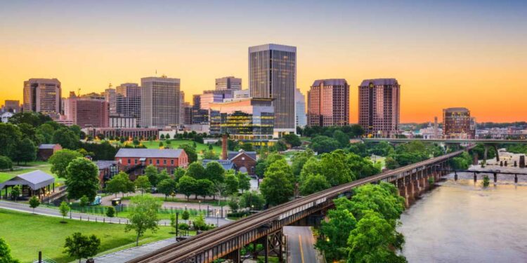 richmond virginia usa downtown skyline