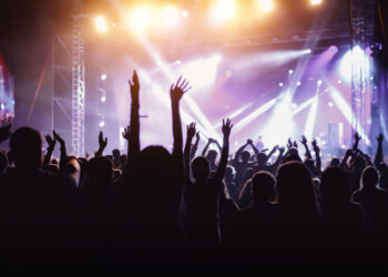 rock concert cheering crowd