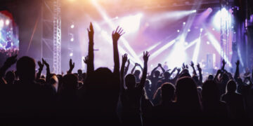rock concert cheering crowd