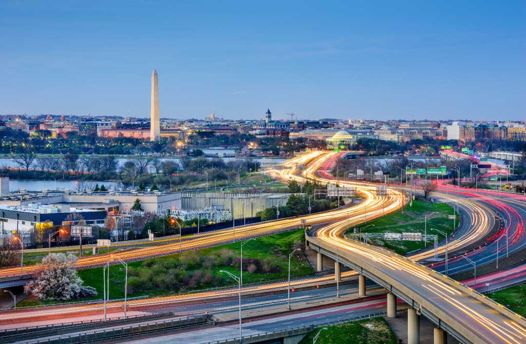 washington dc skyline monuments