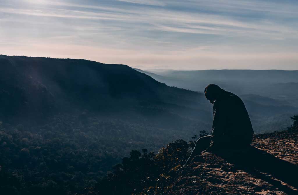 depressed hopeless man