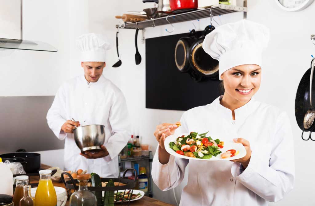 portrait chef smiling woman