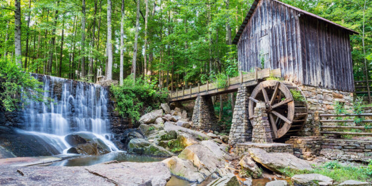 historic mill waterfall marietta georgia