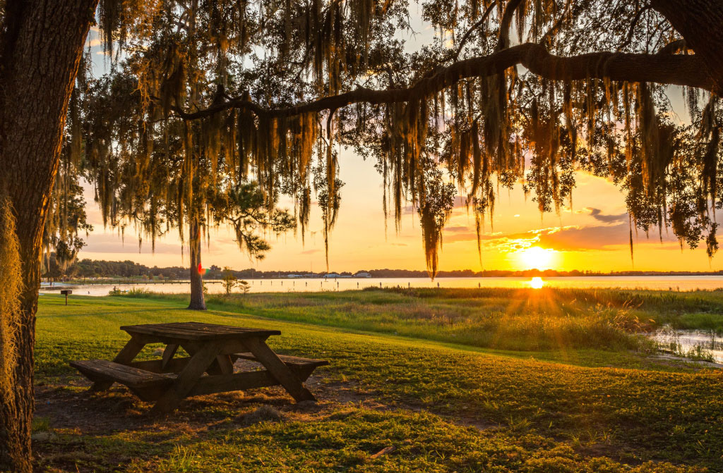 sunset clermont florida over lake