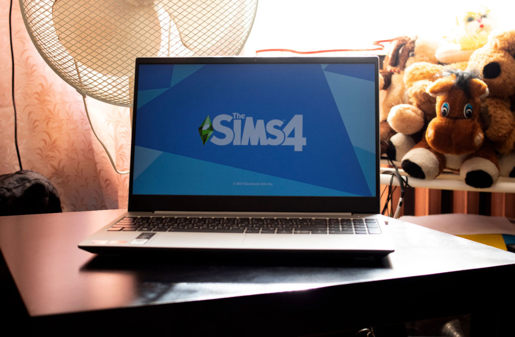 sims4 on laptop screen