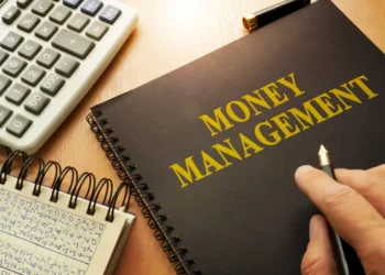 book money management on table