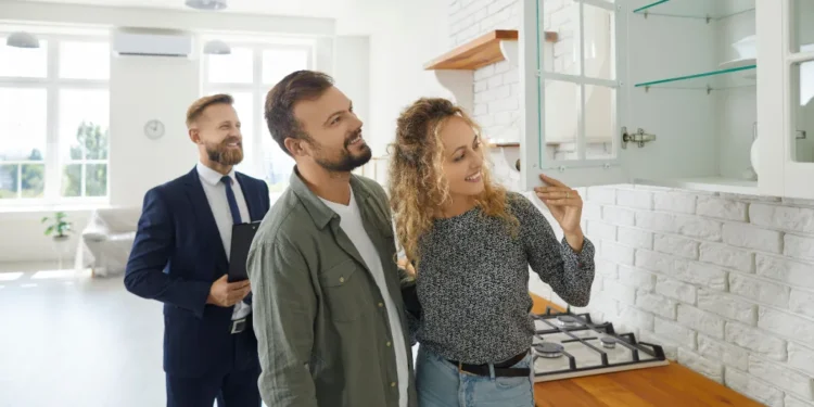 boyfriend and girlfriend looking for house