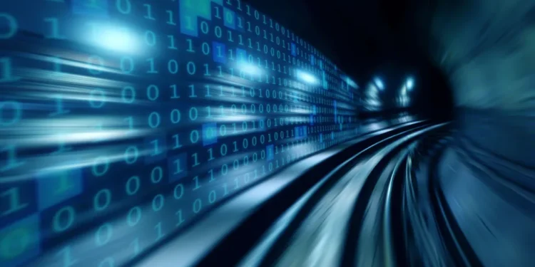 high speed binary code numbers on