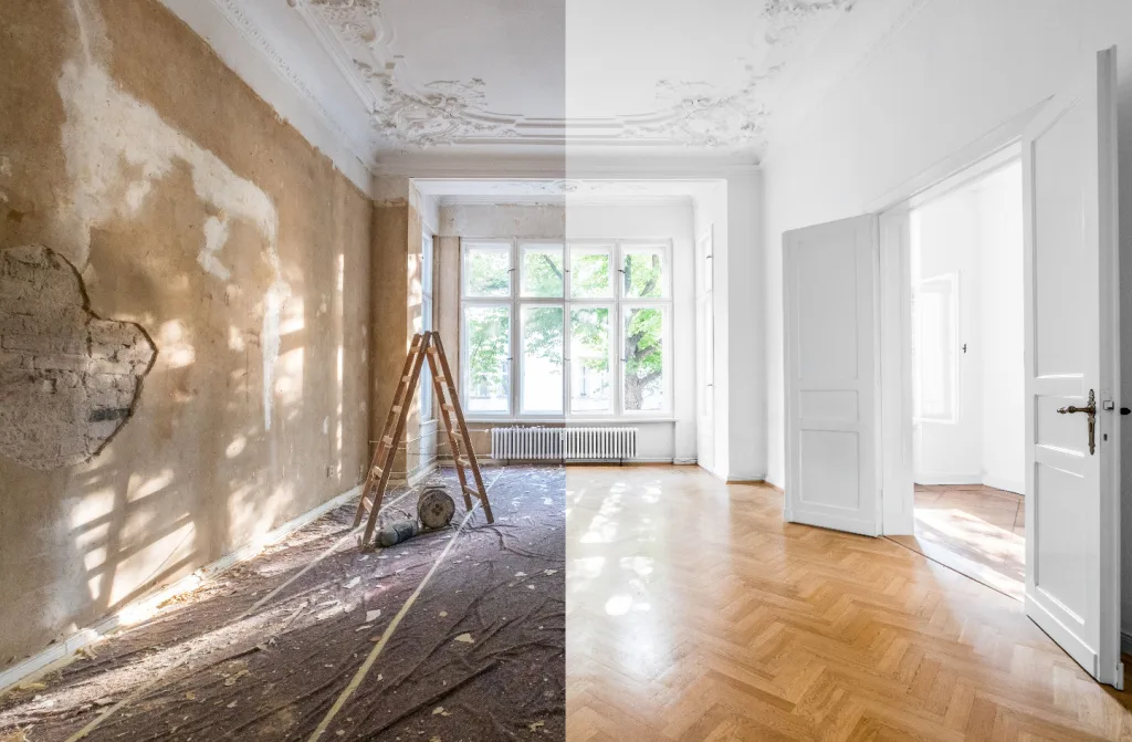 renovation concept before and after apartment