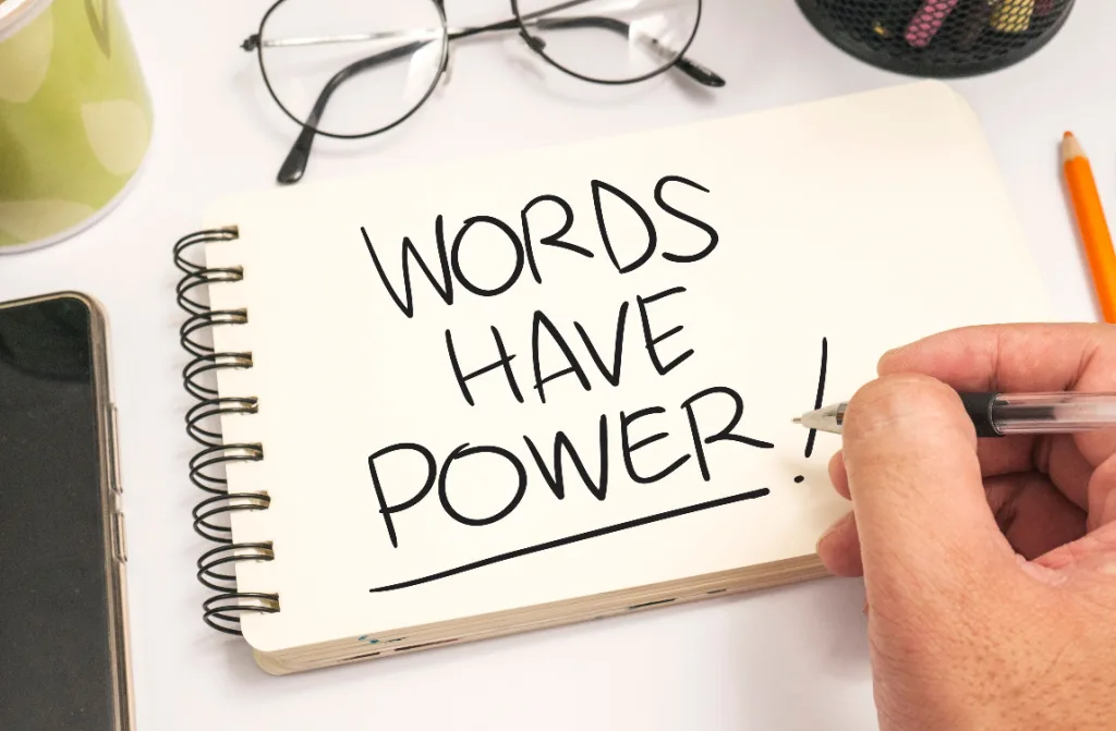 words have power written on paper
