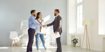 young married couple make deal