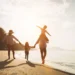happy family travel on beach holiday