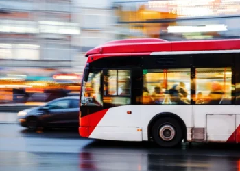 picture bus city traffic motion