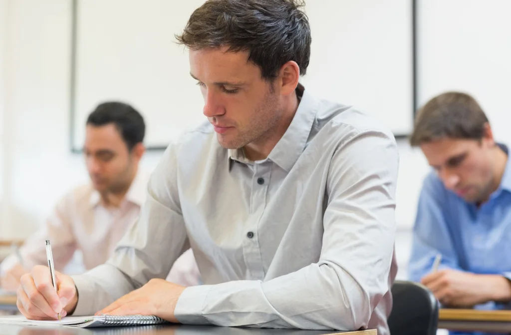 students making notes