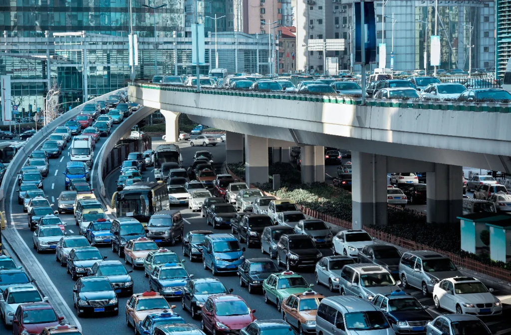 automobile congestion morning rush hour