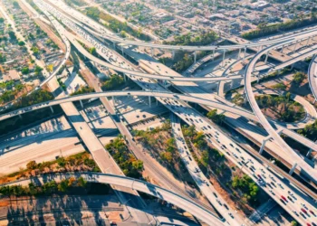 highway intersection aerial view