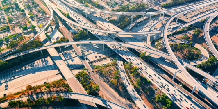 highway intersection aerial view
