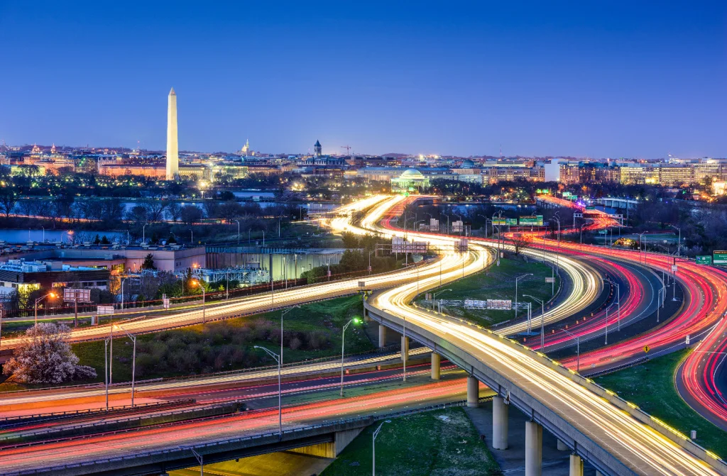 washington skyline dc highway views